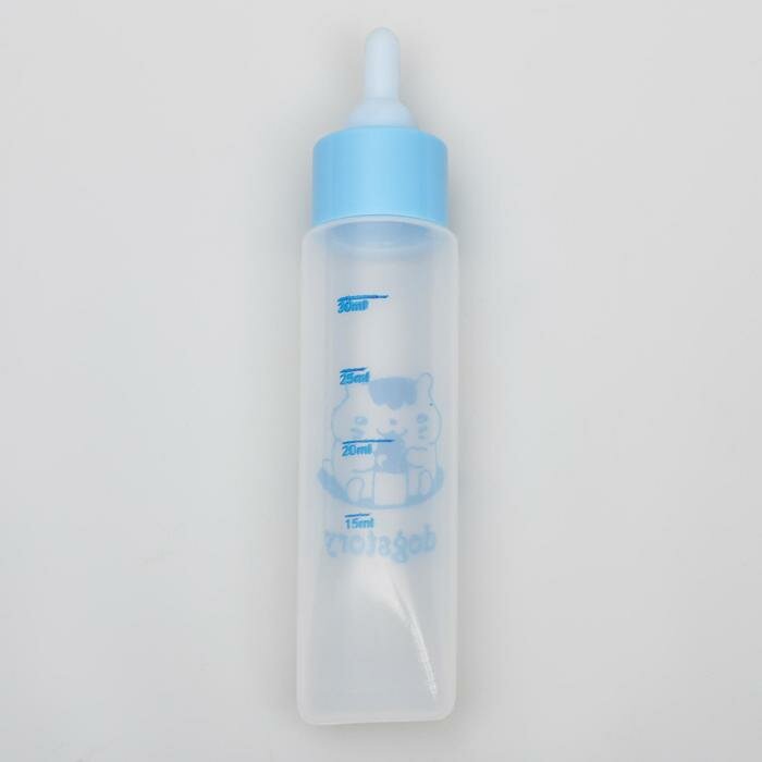 Бутылочка для вскармливания грызунов 30 мл с силиконовой соской (короткий носик), голубая - фотография № 4