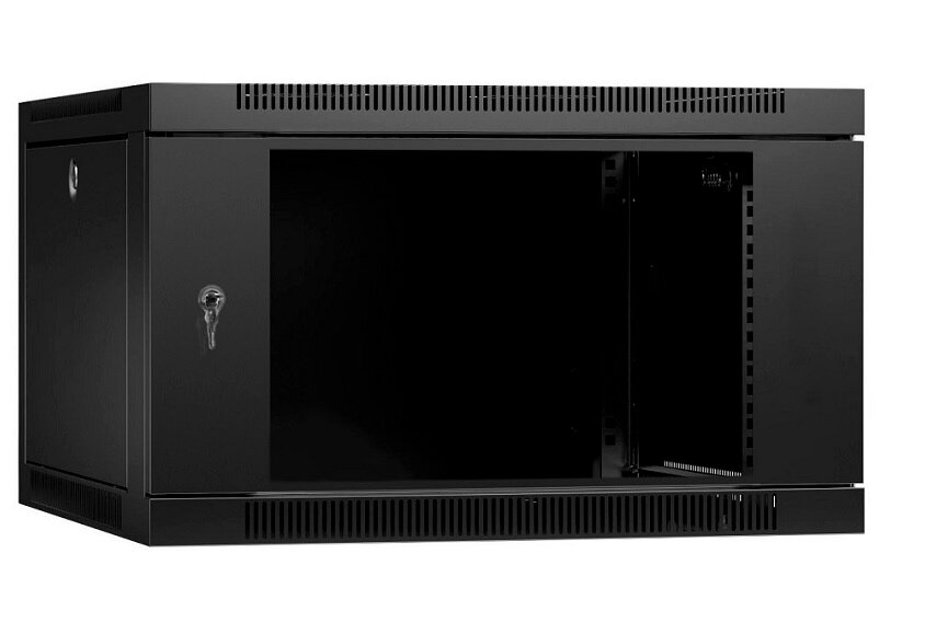 Телекоммуникационный шкаф настенный 19 дюймов 6u 600х450 черный: 19box-LT 6U 60/45BG