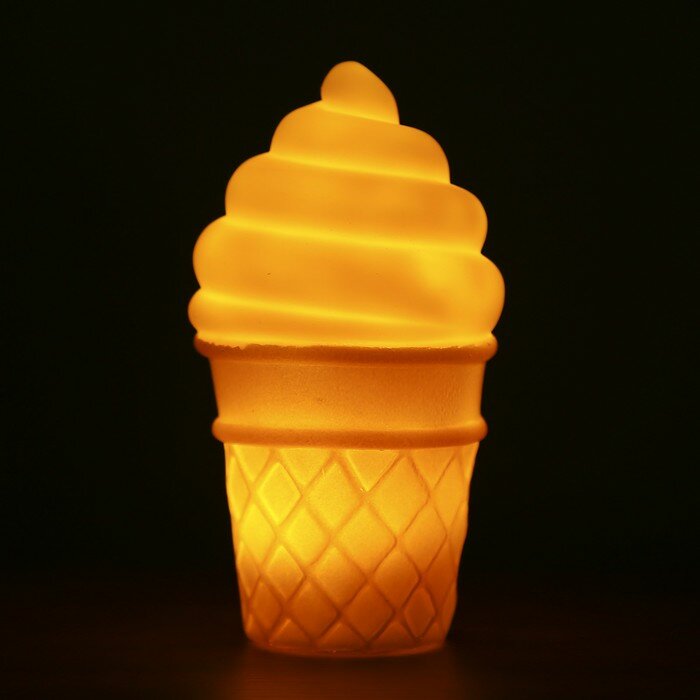 RISALUX Ночник пластик "Мороженое в стаканчике" микс LEDх1 7,5х7,5х14 см - фотография № 4