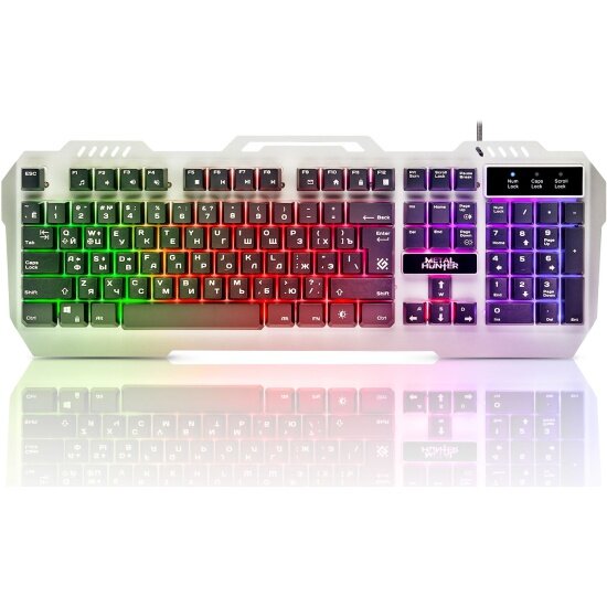 Клавиатура DEFENDER Metal Hunter GK-140L USB, RGB, White (45140)