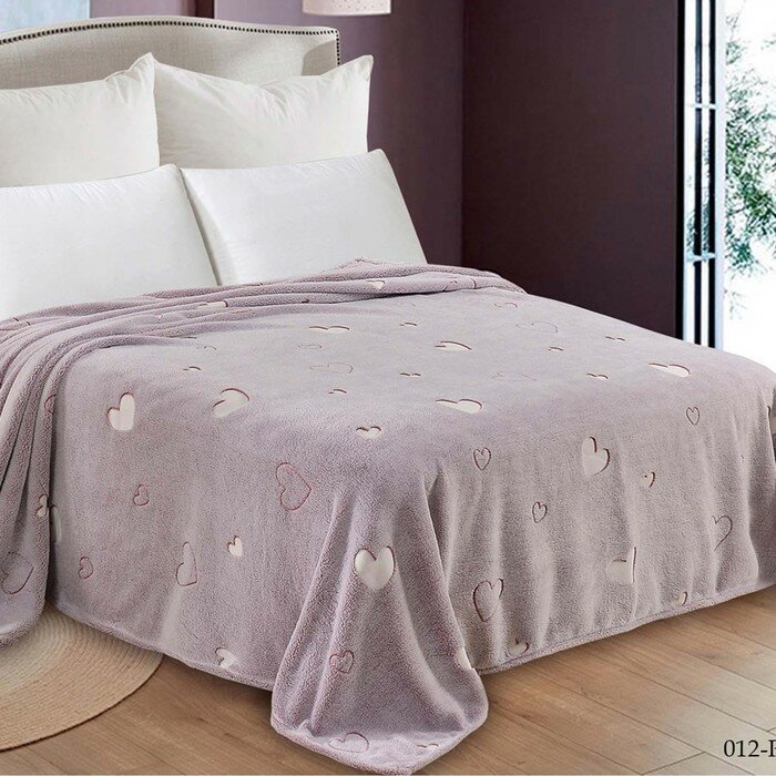 фото Плед светящийся 150х200см, Сердечки, велсофт 260г/м, пэ100%