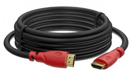 Кабель HDMI GCR 5.0m, красные коннекторы, -HM351-5.0m