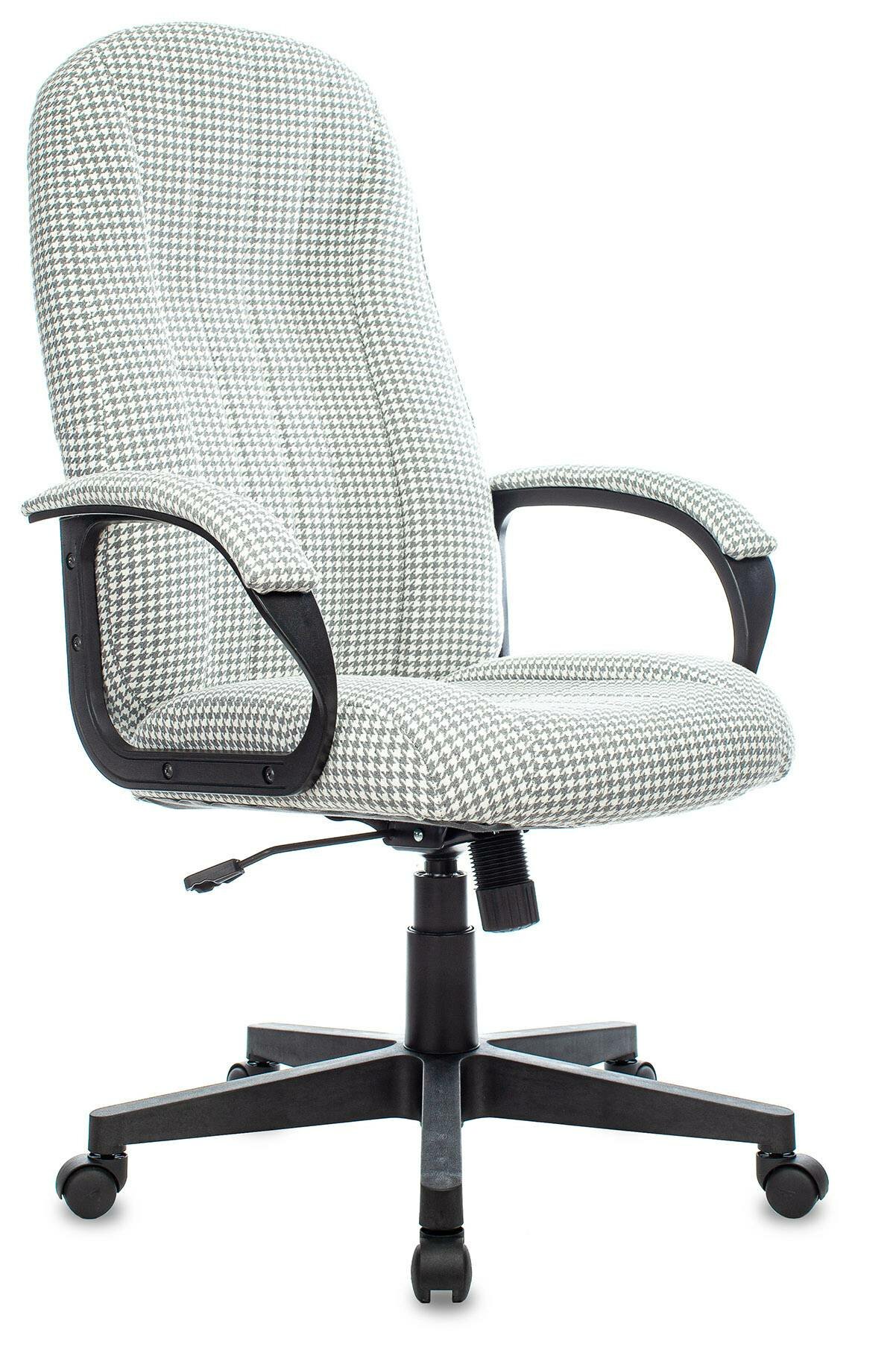 Кресло руководителя Бюрократ T-898, обивка: ткань, цвет: серый, рисунок гусин.лапка
