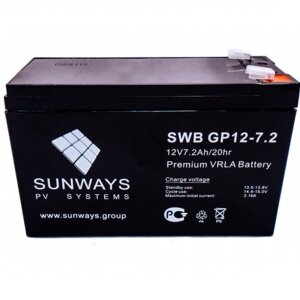 Аккумулятор Sunways GP 12-7.2 (12В 7.2 Ач) AGM