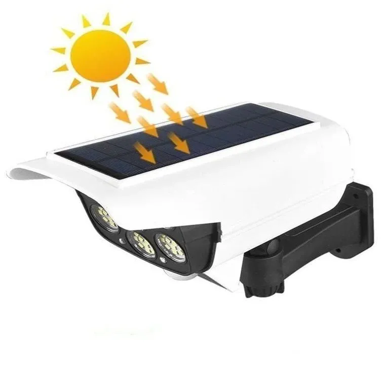 Уличный светильник на солнечной батарее с датчиком движения, Муляж видеокамеры - фотография № 6