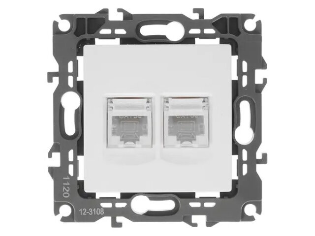 Розетка Эра 12 2XRJ45 IP20 White 12-3108-01 / Б0014729