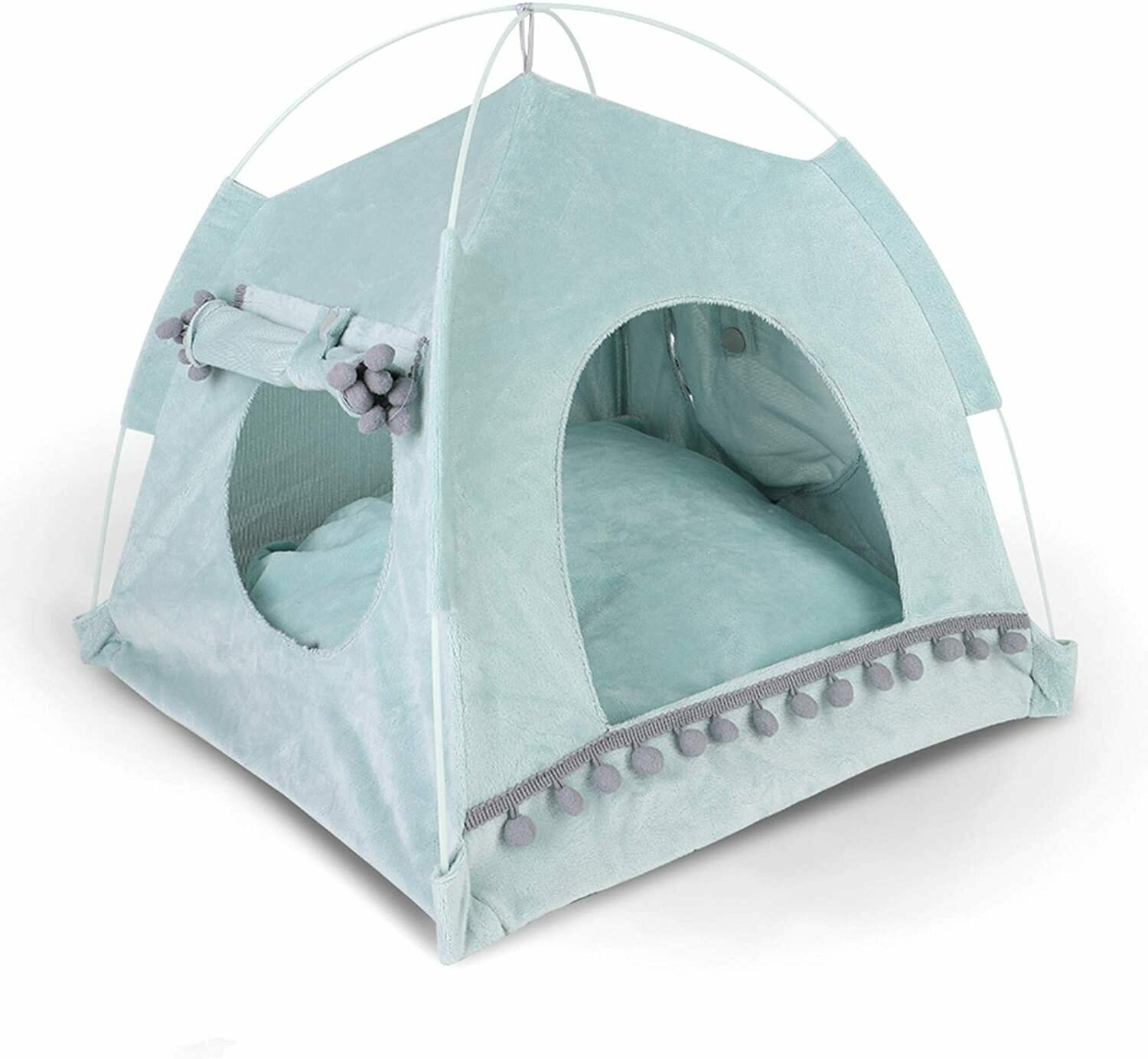 Лежанка-палатка для кошек Snewvi (голубой цвет, 48*48*49см) - фотография № 1