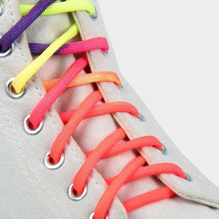 ONLITOP Шнурки для обуви, пара, круглые, 5 мм, 120 см, цвет «радужный»