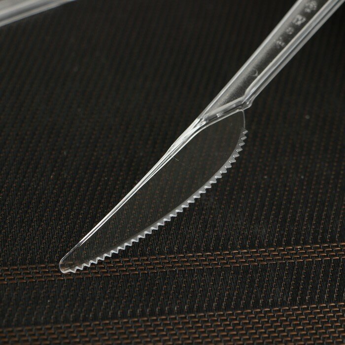Нож одноразовый 18 см "Премиум", цвет прозрачный, набор 6 шт/уп. - фотография № 4