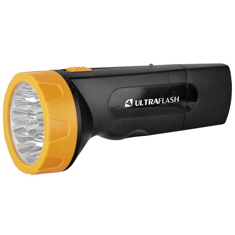 Ultraflash Фонари LED3829 фонарь аккум 220В, черн желт, 9 LED, SLA, пластик, коробка