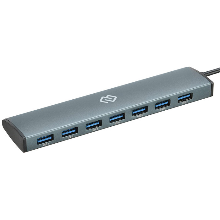 Digma USB-type C концентратор Digma, 7 портов, USB 3.0 (HUB-7U3.0-UC-G) Grey