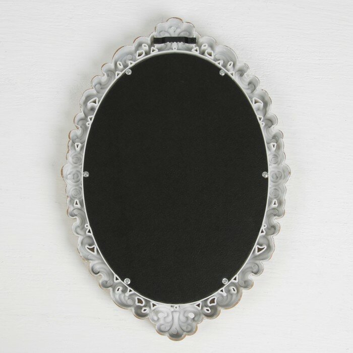 Зеркало настенное «Вензеля», зеркальная поверхность 16 × 23 см, цвет «белёное золото» - фотография № 3