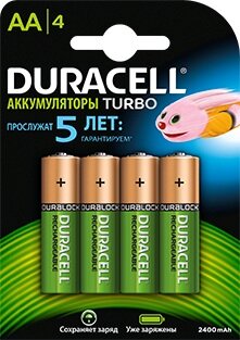 Аккумулятор Duracell Rechargeable HR6-4BL AA NiMH 2500mAh (4шт)