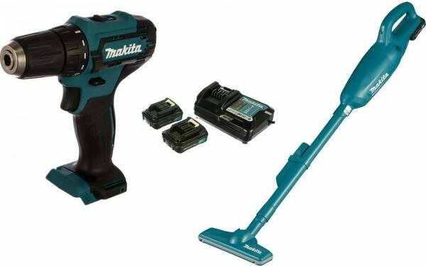 Makita CLX226X1 Набор инструмента,2шт-пылесос ак CL106FDZ+дрель ак DF333DZ+BL1016+з/у DC10WD,кор