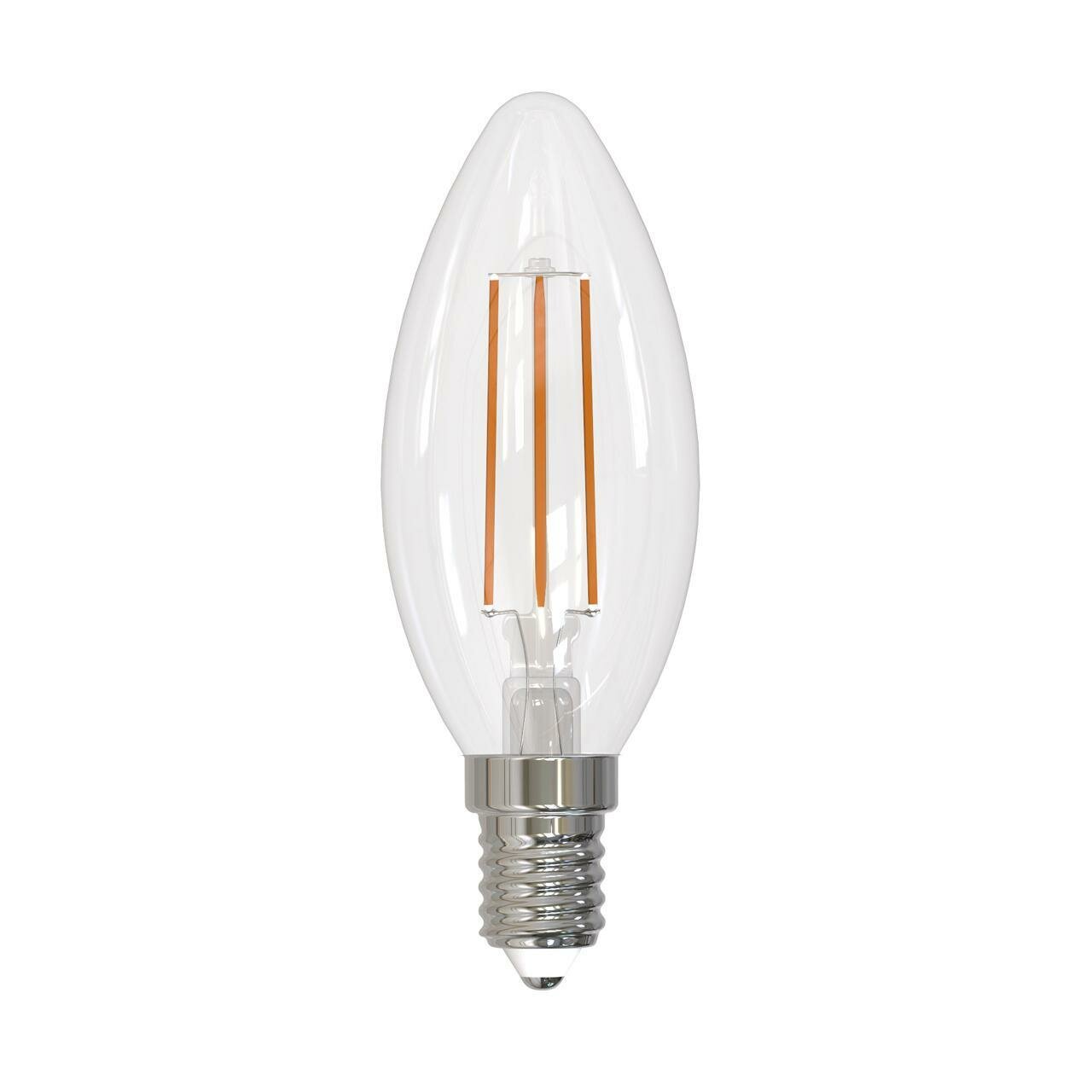 Uniel Лампа светодиодная филаментная диммируемая (UL-00005185) Uniel E14 9W 3000K прозрачная LED-C35-9W/3000K/E14/CL/DIM GLA01TR