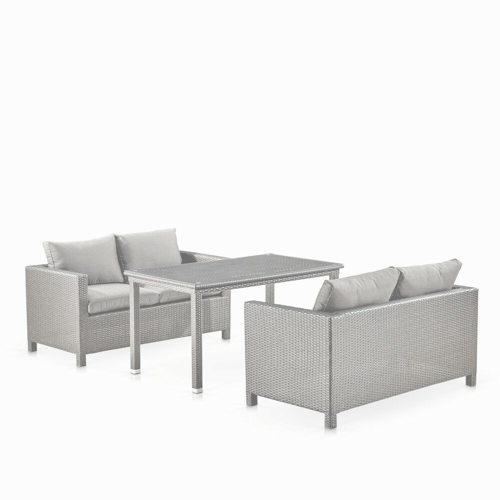 Обеденный комплект плетеной мебели Afina с диван Afinaами T256C/S59C-W85 Latte