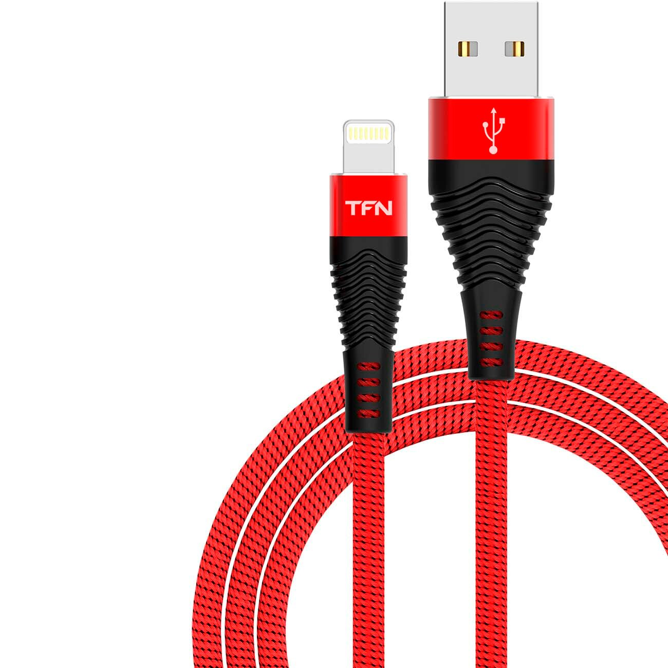 Кабель TFN Forza, micro USB B (m), USB A(m), 1м, красный / черный [tfn-cfzmicusb1mrd] - фото №1