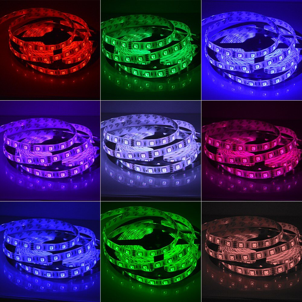 Светодиодная лента SMD5050-60LED-IP65-RGB 5 Вольт 5м. - Цвет свечения:RGB - фотография № 2