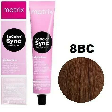 Matrix SoColor Sync краска для волос, 8BC светлый блондин коричнево-медный, 90 мл + подарок