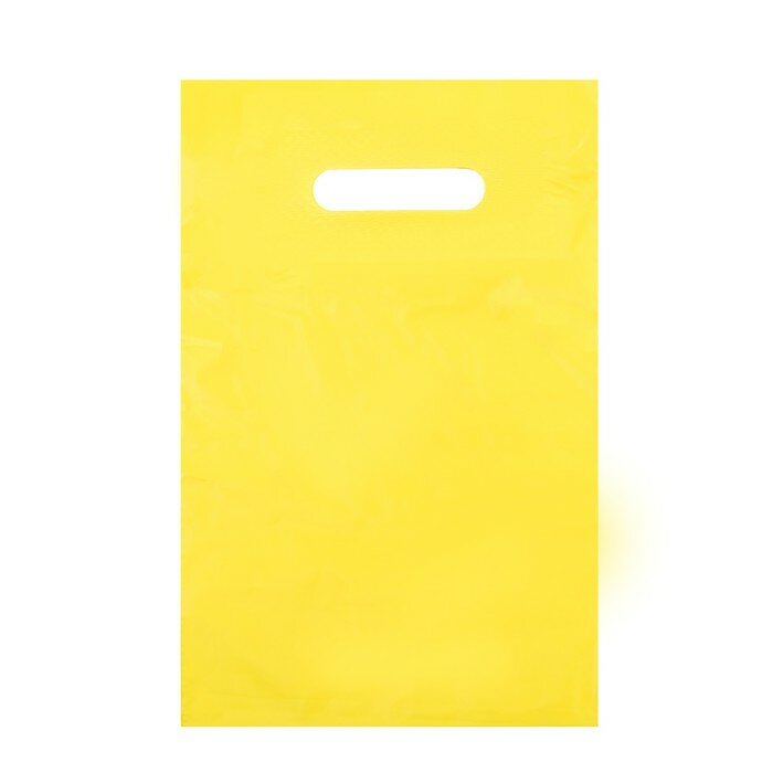 фото Пакет полиэтиленовый с вырубной ручкой, Желтый 30-40 См, 30 мкм(50 шт.)
