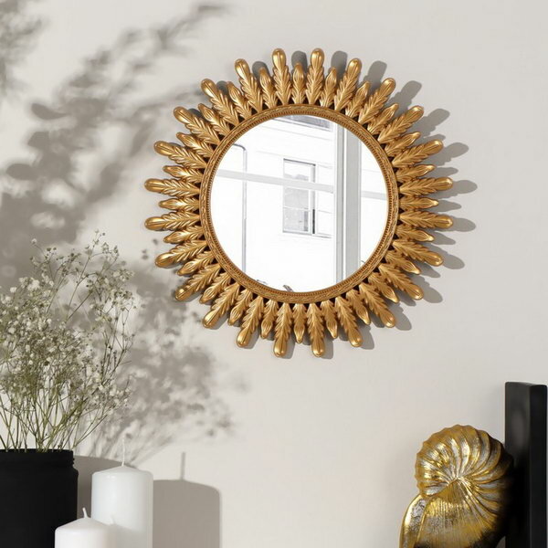 Зеркало настенное "Яро" диаметр зеркальной поверхности 171 см цвет золотистый