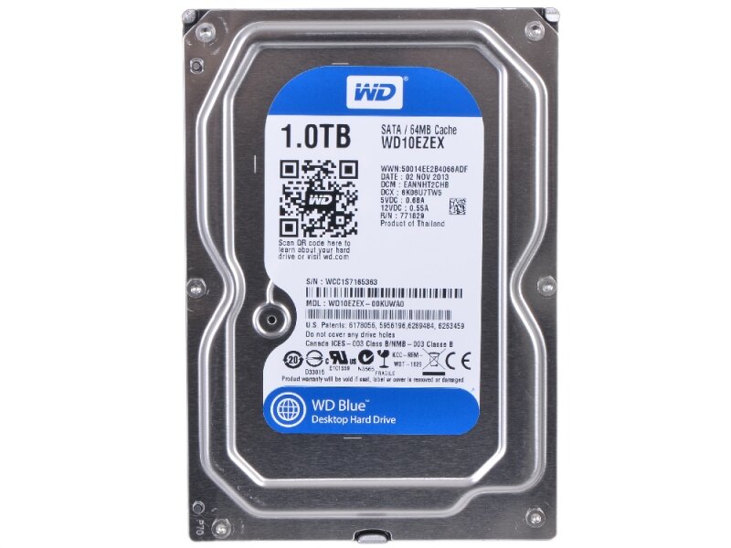 Жесткий диск WD Blue 1Tb (WD10EZEX)