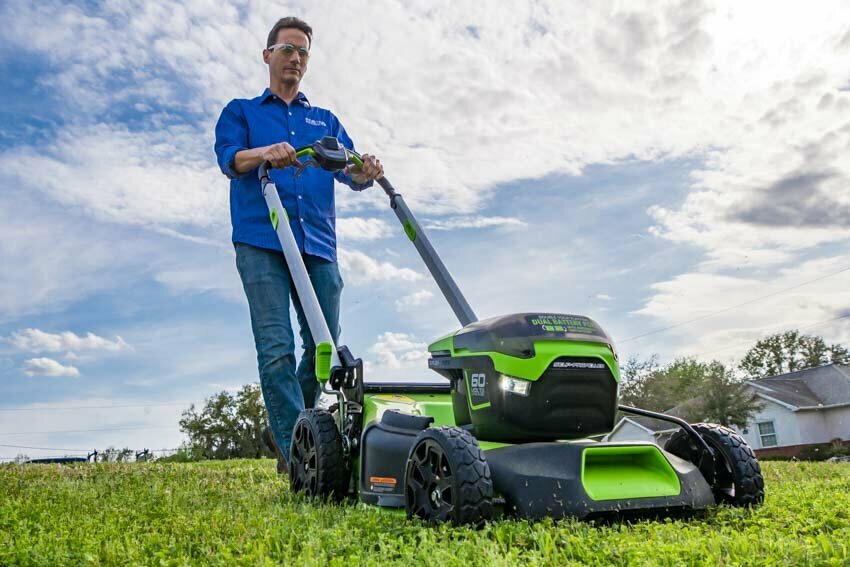 Газонокосилка самоходная, аккумуляторная Greenworks GD60LM51SP, 60V, 51 см, бесщеточная, без АКБ и ЗУ 2514307 - фотография № 4