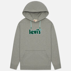 Мужская толстовка Levi's Relaxed Poster Graphic Hoodie серый , Размер L