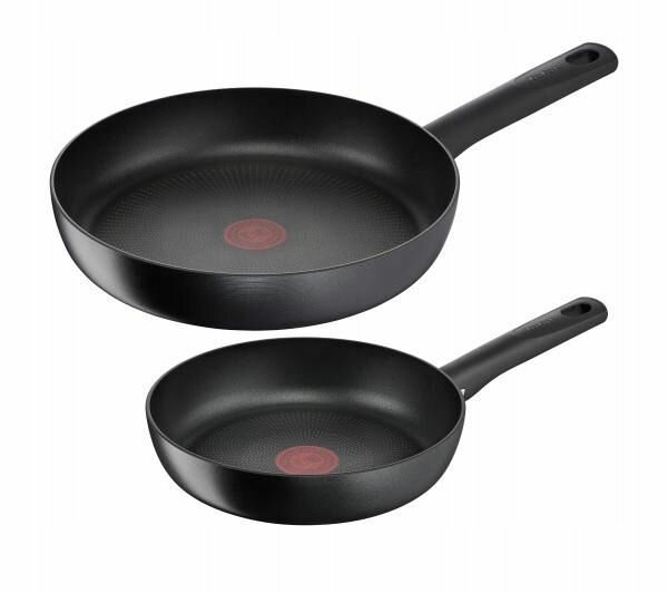 Набор сковород Tefal Hard Titanium 22 / 28 см титан - фотография № 1