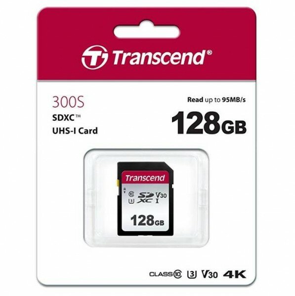 Карта памяти SD 128GB Transcend SDХC UHS-I U3 TS128GSDC300S