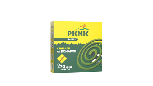 Спираль Picnic Family от комаров, 145 г, 10 шт., зеленый