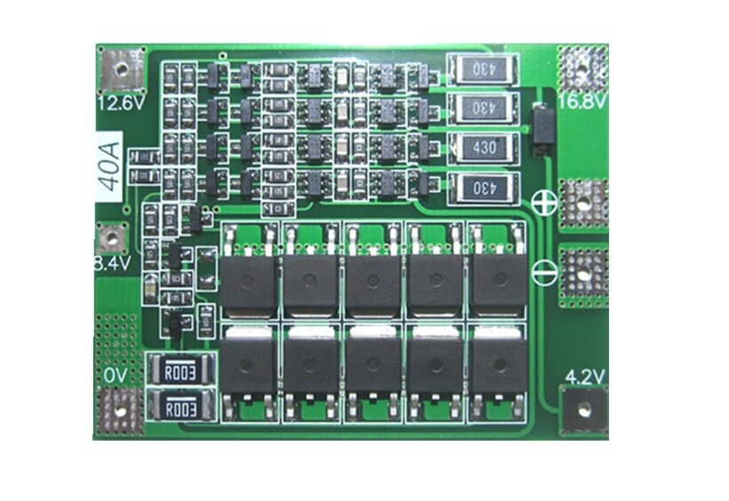 Модуль защиты Li-Ion аккумуляторов BMS на 4 банки c балансиром