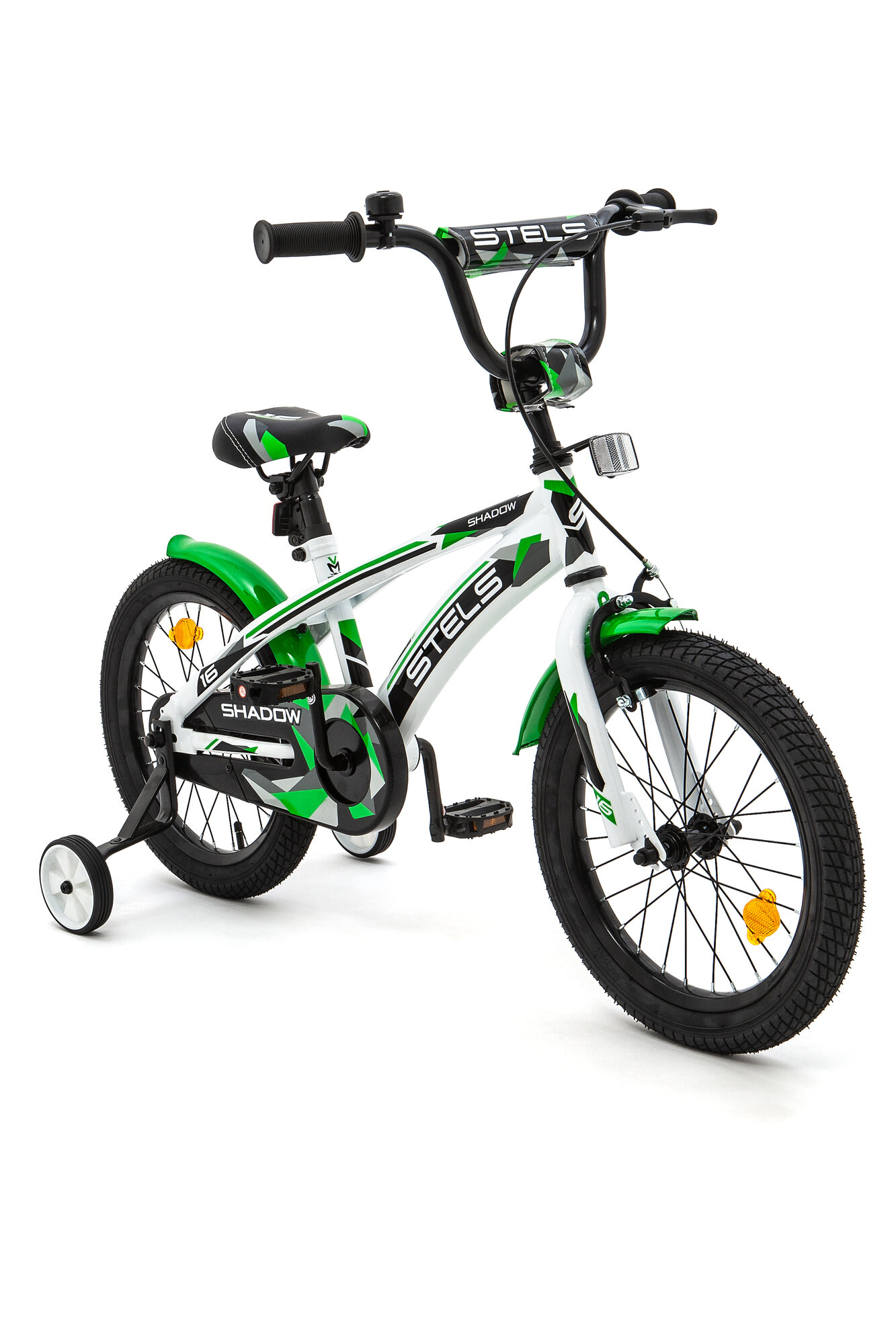 Велосипед детский 16" Stels Shadow VC Z010 Белый/зеленый для девочки и мальчика на рост 100-125 см от 4 до 6 лет