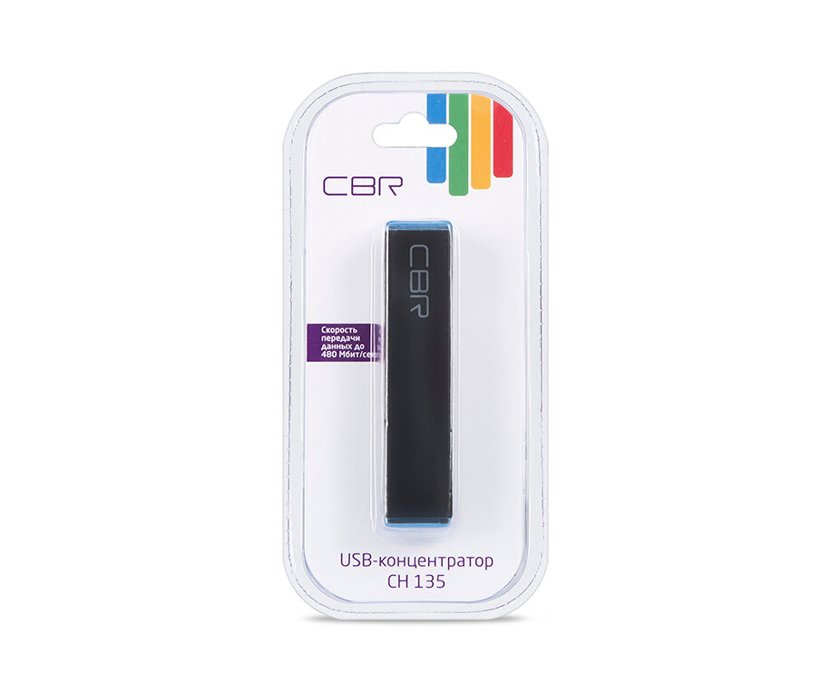 USB-концентратор CBR CH 135, разъемов: 4, черный
