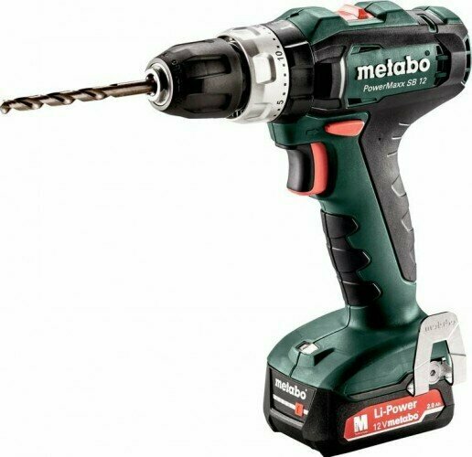 Аккумуляторная дрель-шуруповерт METABO PowerMaxx SB 12 2x2.0 Ач, ударная