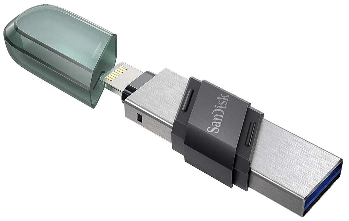 USB флешки SANDISK Флеш Диск Sandisk 128Gb iXpand Flip SDIX90N-128G-GN6NE USB3.1 зеленый/серебристый