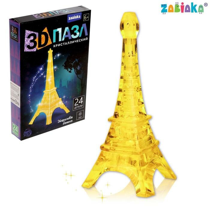 ZABIAKA Пазл 3D кристаллический «Башня», 24 детали, световой эффект, микс