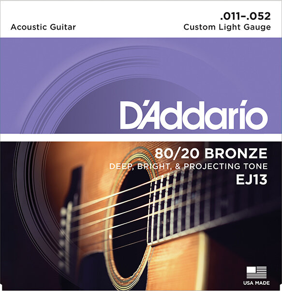 Набор струн D'Addario Custom Light Set EJ13 80/20 Bronze