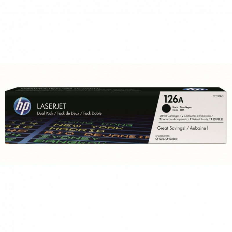 Картридж Cartridge HP 126A для LJ CP1025/175/M275, двойная упаковка, черный (2*1 200 стр.)