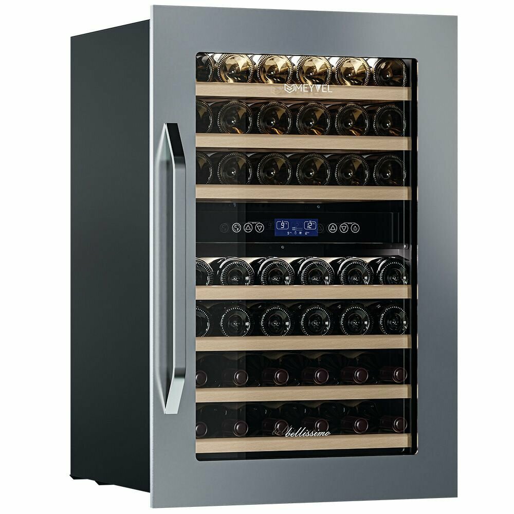Встраиваемый винный шкаф MEYVEL MV42-KSB2, серебристый - фотография № 2