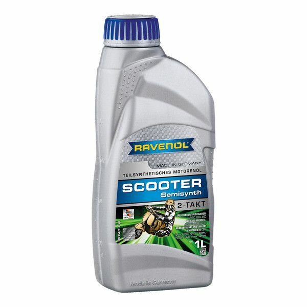Моторное масло для 2T скутеров Ravenol Scooter 2-Takt Teilsynt, полусинтетическое, 1 л