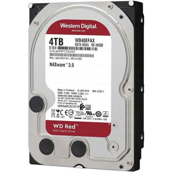 Жесткий диск Western Digital SATA-III 4Tb WD40EFAX Red (5400rpm) 256Mb 3.5
