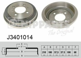 Барабан тормозной Nissan Almera I/Almera I Hatchback/Sunny III 90>00 NIPPARTS J3401014