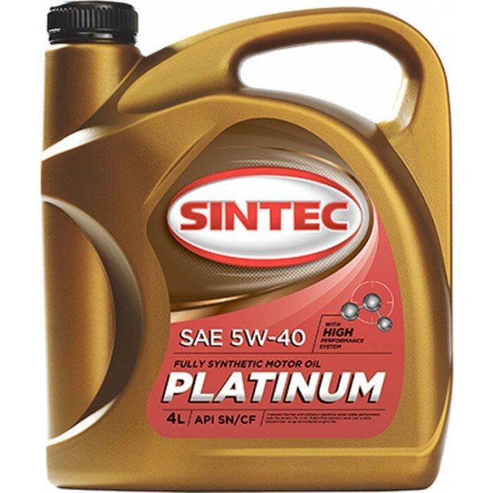 SINTEC Масло моторное Sintec Platinum 5W-40, SN/CF, синтетическое, 4 л