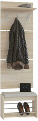Вешалка с тумбой для обуви ВШ-5.5, цвет дуб сонома/белый, ШхГхВ 60х28х209 см.