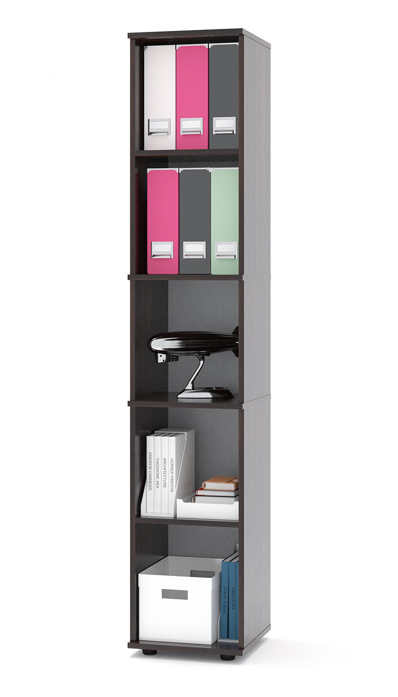 фото Открытый стеллаж СШУ-10, цвет дуб венге, ШхГхВ 34х37х183 см.