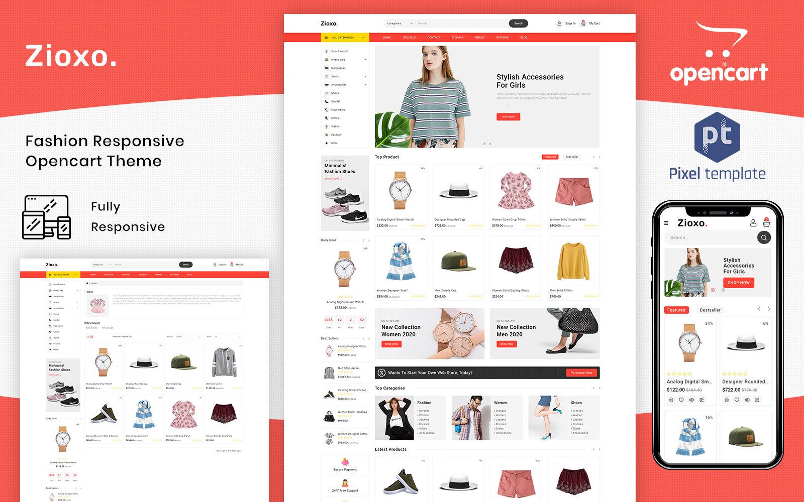 Шаблон OpenCart Zioxo - Multipurpose Fashion