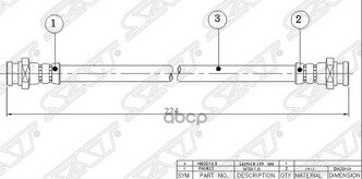 Шланг Тормозной Передний (Таиланд) Mmc L200/Montero/Pajero 82-01 L=220 Lh=Rh Промежут. Sat арт. ST-MR129772