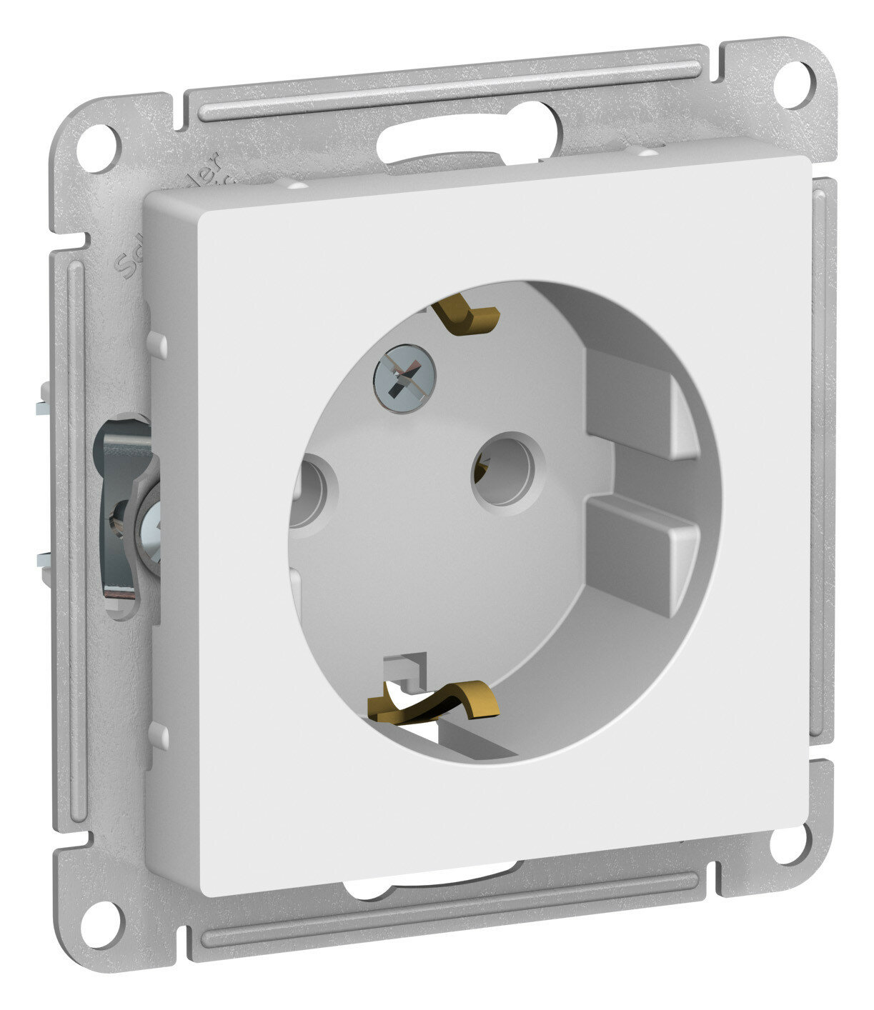 Розетка AtlasDesign с заземлением Schneider Electric белый, ATN000143