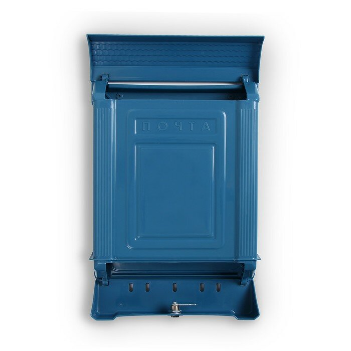 Ящик почтовый, пластиковый, "Декор", с замком, синий - фотография № 4